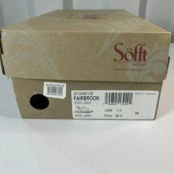 NWB Sofft Fairbrook Women’s Sandal Flats Steel Gray Size 7.5 Summer Comfortable - Picture 2 of 11